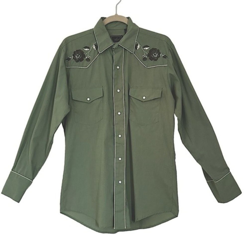 Roper Green Notched Collar Button Down Shirt